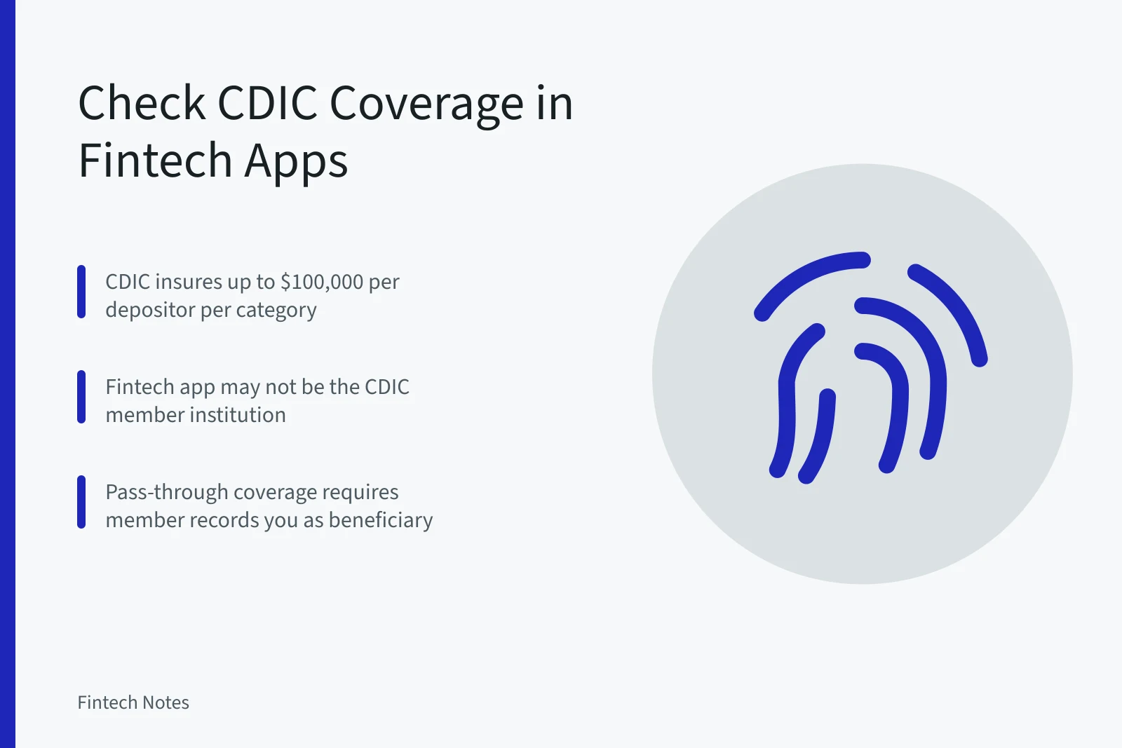 Card explaining CDIC coverage checks for Canadian fintech app balances. How to Check CDIC Coverage Before Parking Cash in a Canadian Fintech App