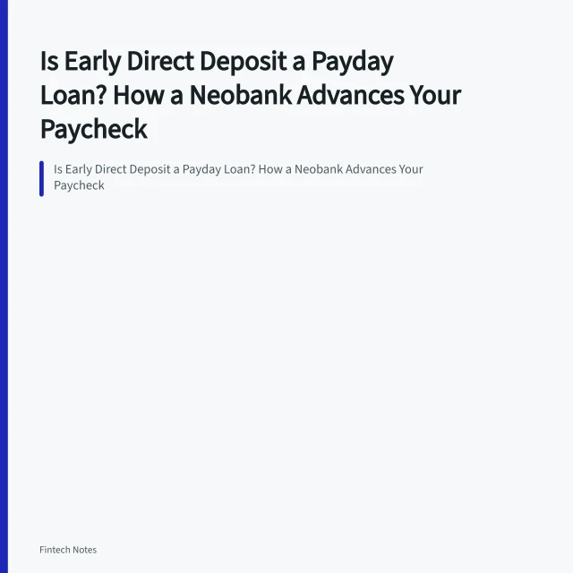 Is Early Direct Deposit a Payday Loan? How a Neobank Advances Your Paycheck. Is Early Direct Deposit a Payday Loan? How a Neobank Advances Your Paycheck