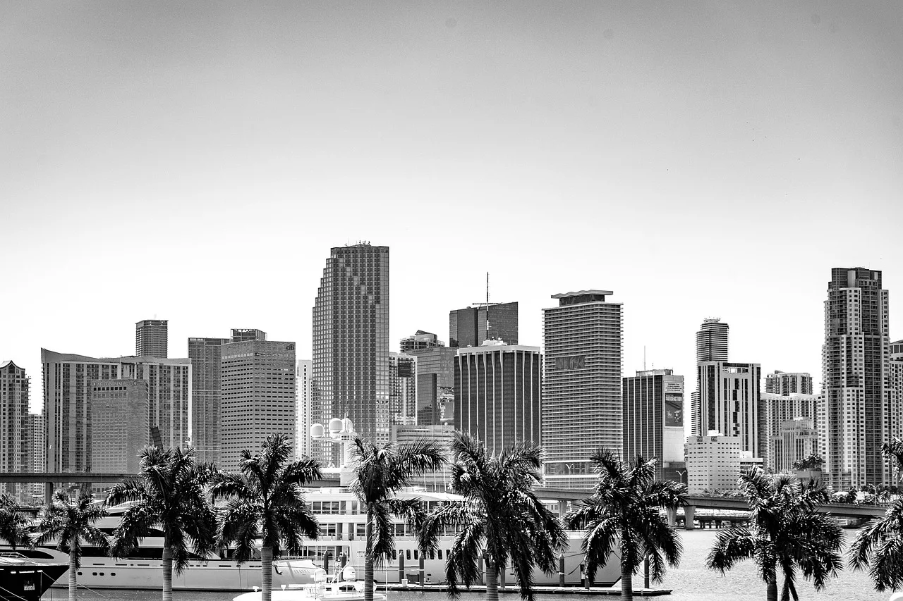 miami skyline miami, skyline, beach, nature, palm, miami, florida, skyscraper, urban, usa, water, ocean, metropolitan. 3 Miami remittance and stablecoin rules for Latin America corridors