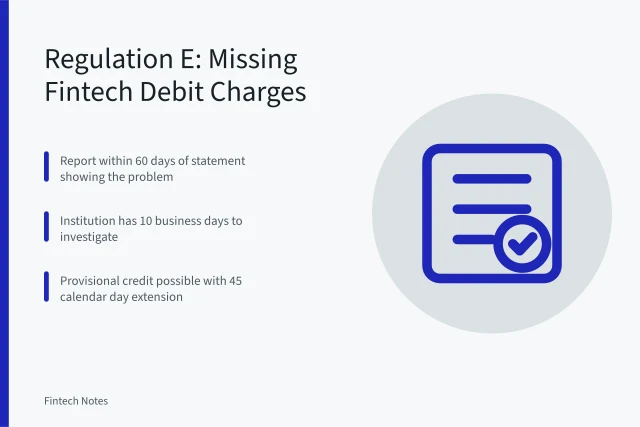 Regulation E deadlines for fintech debit card error resolution. Regulation E Deadlines: What to Do When a Fintech Debit Card Charge Goes Missing